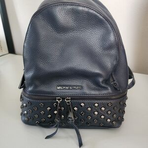 Michael Kors Navy Studded Leather Backpack